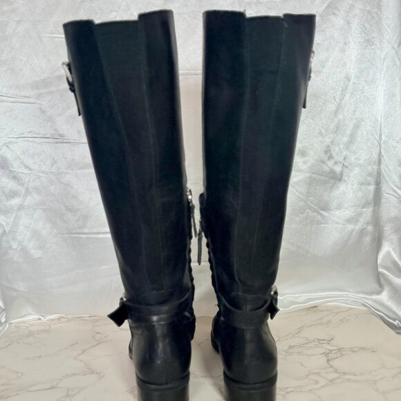Sam Edelman | Ponce Buckle Tall Boots | Black Leather | Size 7 - Picture 4 of 4